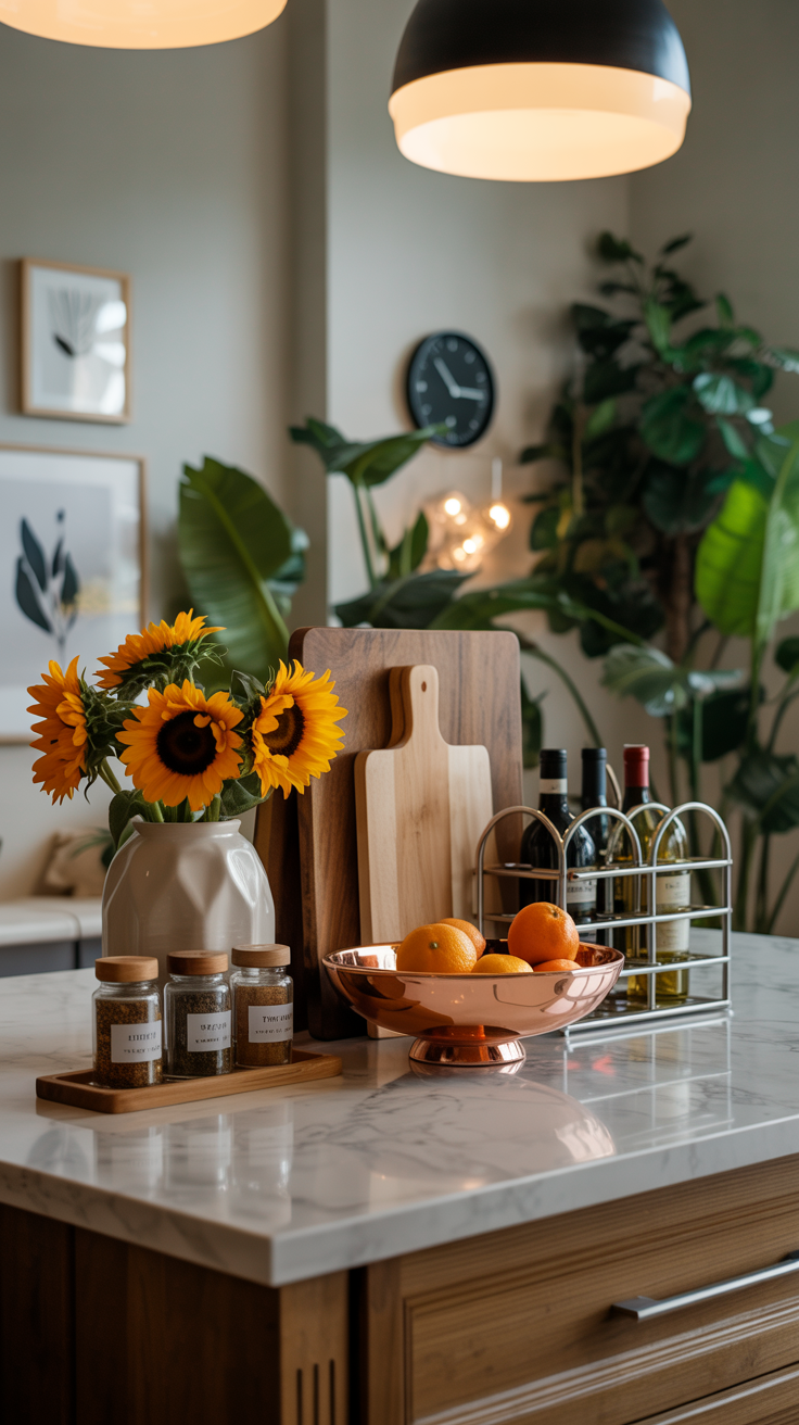 Elegant decorative accessories for a sophisticated kitchen look
