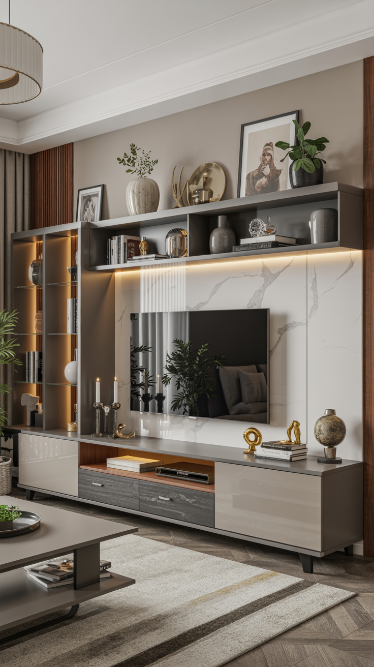 Living Room TV Unit Decoration