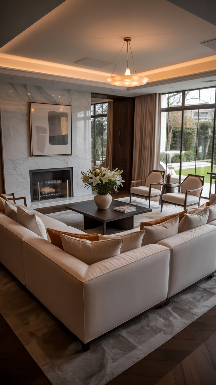 Spacious Living Room Decoration