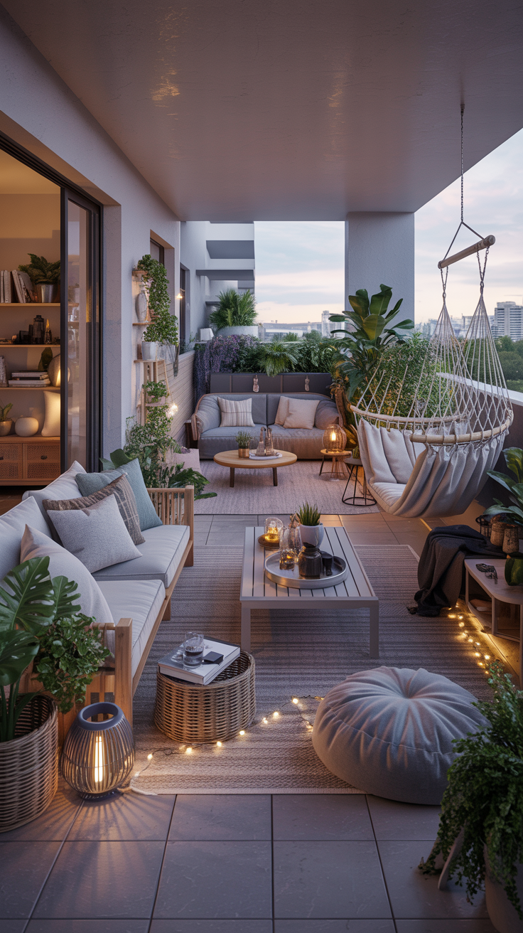 Spacious balcony decor